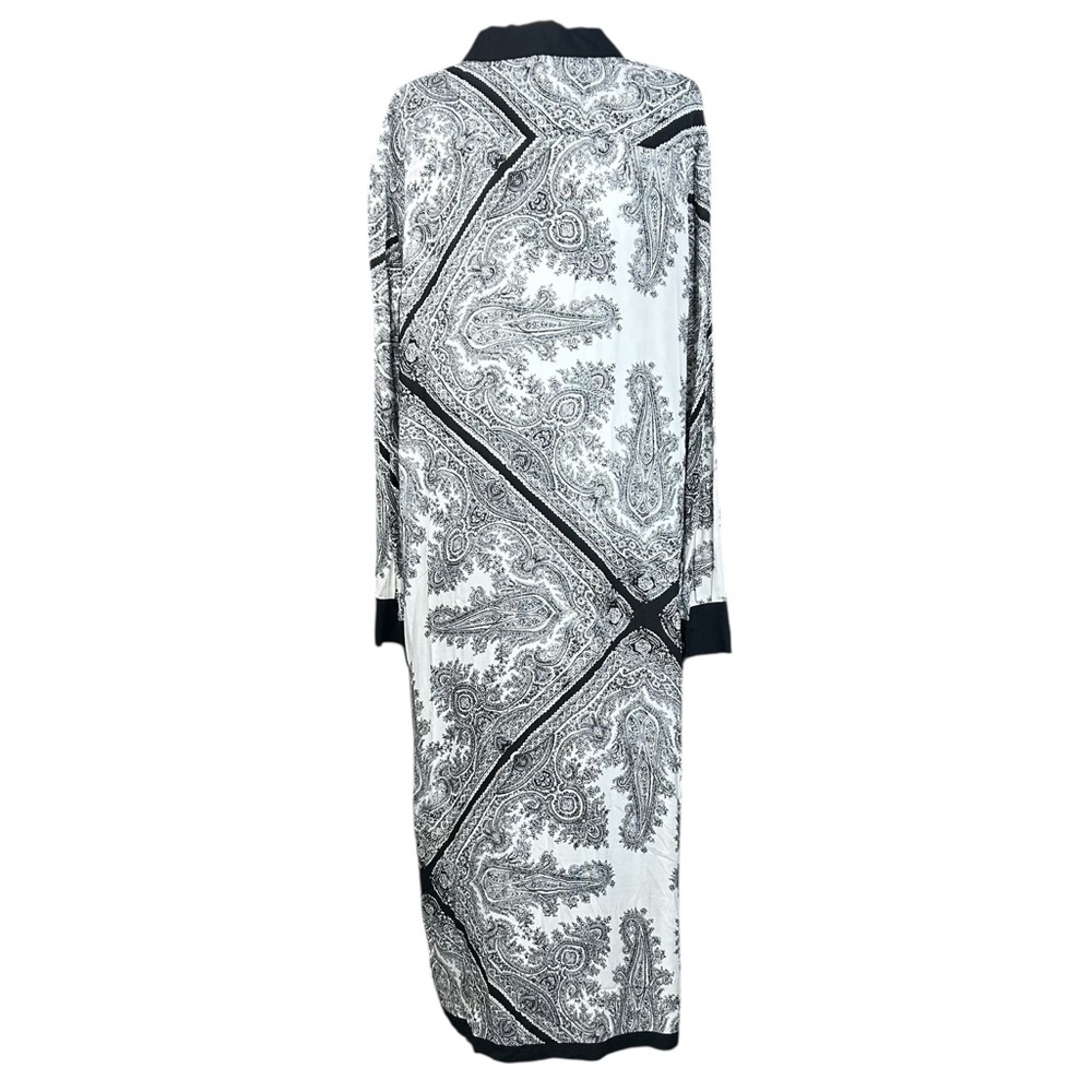 AllSaints Black and White Paisley Midi Shirt Dress - Picture 5 of 14